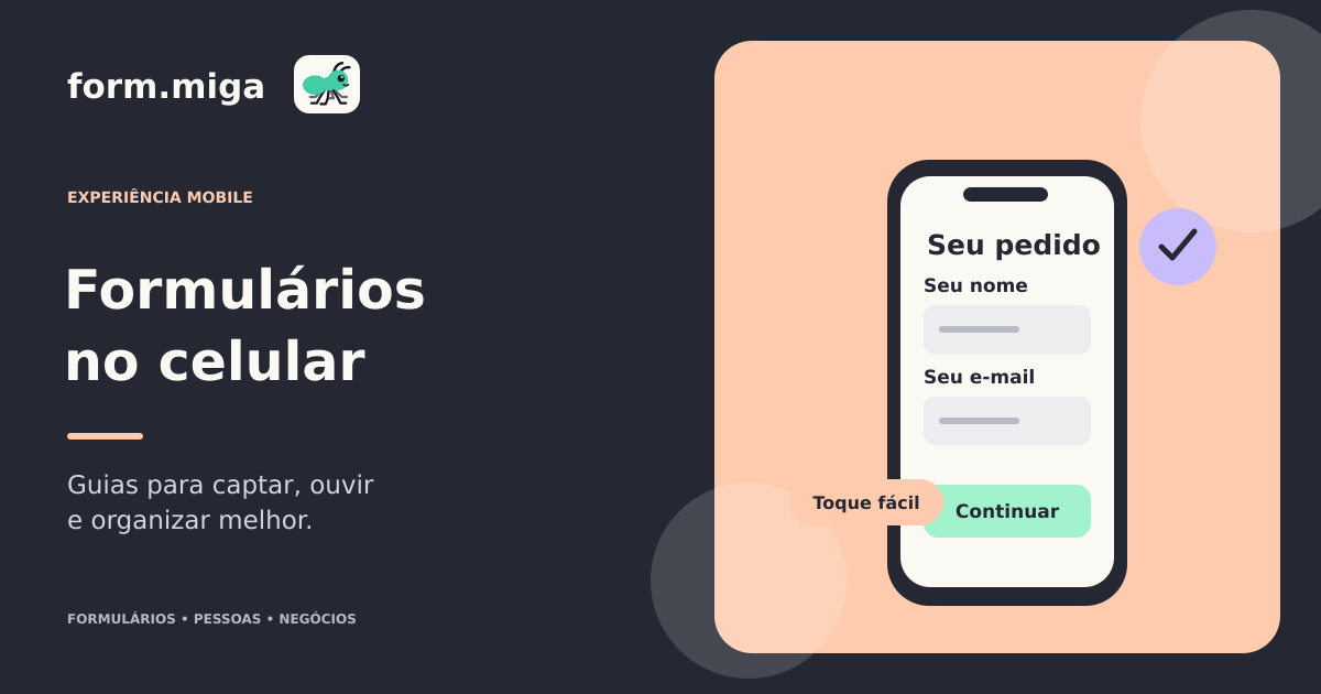 Ilustração editorial sobre formulários no celular: como reduzir esforço sem perder informações úteis